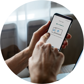 Fraud Prevention Hand clicking Verification Message on Phone